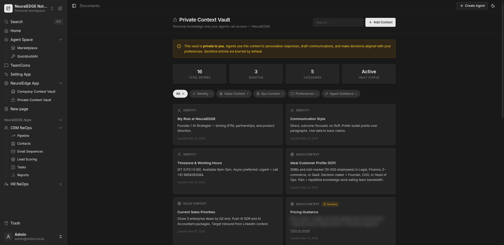 Private Context Vault